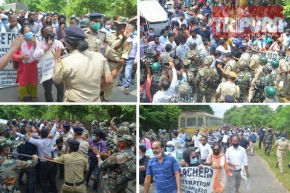 â€˜Unitedâ€™ Protests Rocked Tripura ADC HQ Khumlwng : Terminated Teachers gave Ultimatum to BJP Govt to fulfill Pre-Election Promise by saving Livelihoods